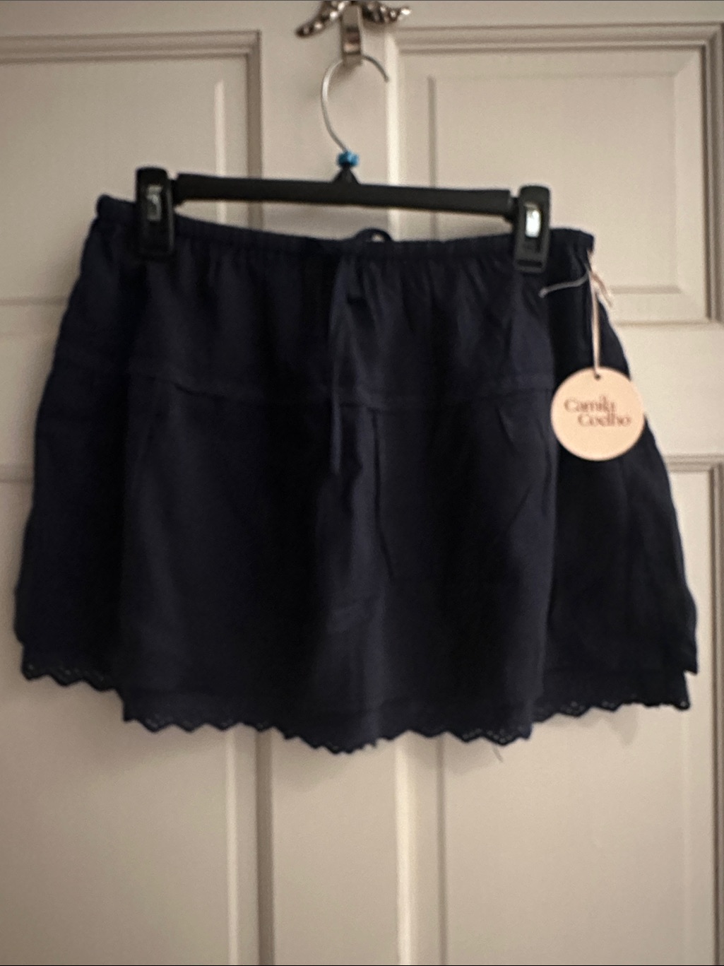 Camila Coelho Navy Elastic Waist Skirt